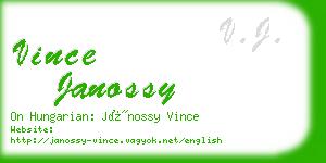vince janossy business card